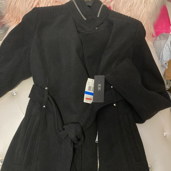 NEW BCBG Paris Black Asymmetrical Short Coat Size XL - Picture 7 of 7